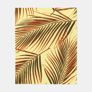 Elegant Palm Repeat Pattern Design Fleece Blanket