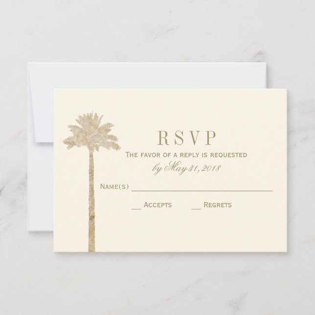 Elegant Palm RSVP Card (Front)