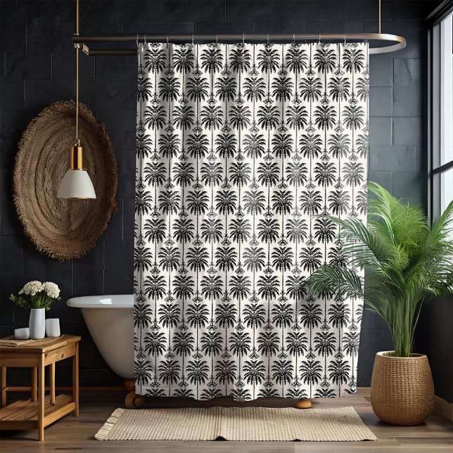 Elegant Palm Themed Damask Style Shower Curtain  (Creator Uploaded)