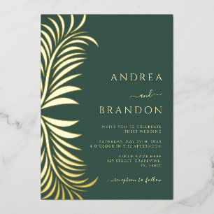 Elegant Palm Tree Leaves Wedding All in One Gold