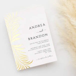 Elegant Palm Tree Leaves Wedding All in One Gold