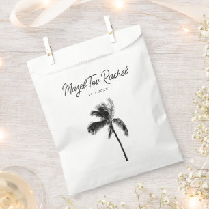 Elegant Palm Tree Mazel Tov Bat Mitzvah Favour Bag