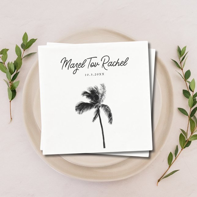 Elegant Palm Tree Mazel Tov Bat Mitzvah Napkins (Elegant Palm Tree Mazel Tov Bat Mitzvah Napkins
)