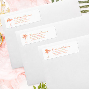 Elegant Palm Tree Tropical Sunset Orange