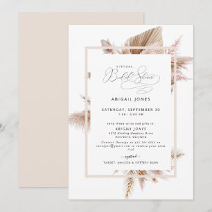 Elegant Pampas Bridal Shower Invitation