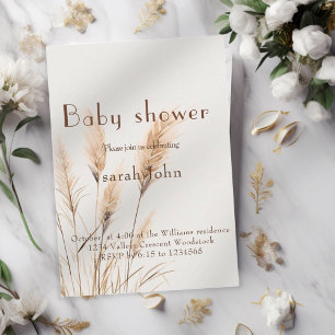 Elegant Pampas grass Baby shower Invitation