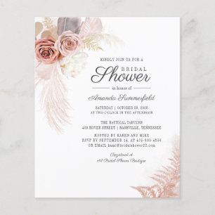 Elegant Pampas Grass Bridal Shower Invitation