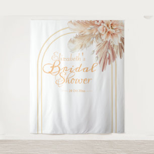 Elegant pampas grass floral bridal shower tapestry