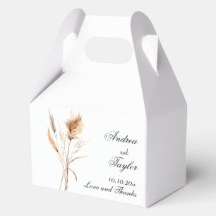 Elegant Pampas Grass Wedding Favour Box