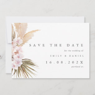 Elegant Pampas Grass Wedding Save The Date