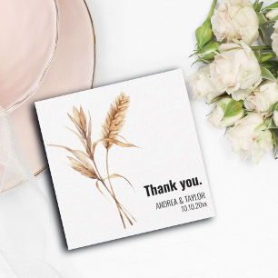 Elegant Pampas Grass Wedding Thank You Card Note