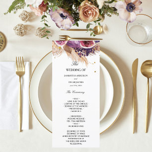 Elegant Pampas & Purple Figs Wedding Ceremony Menu