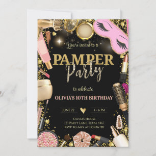 Elegant Pamper Party Birthday Invitation