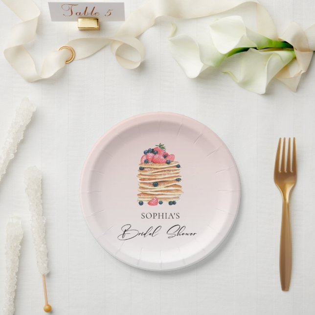 Elegant Pancakes Bridal Shower  Paper Plate (Wedding)