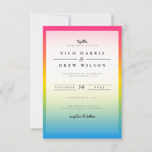 Elegant Pansexual Pride Wedding Invitation