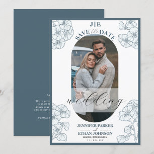 Elegant Pansy Botanical Photo Wedding Save The Date