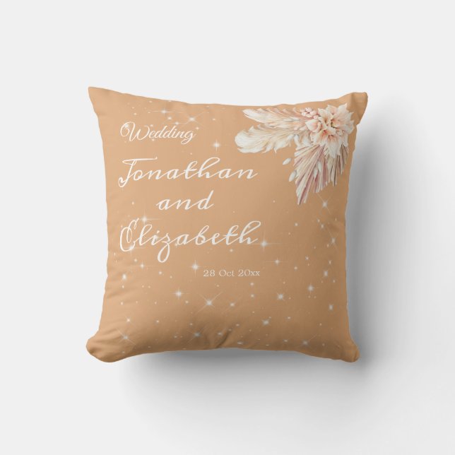 Elegant papas grass newlyweds script custom couple cushion (Front)