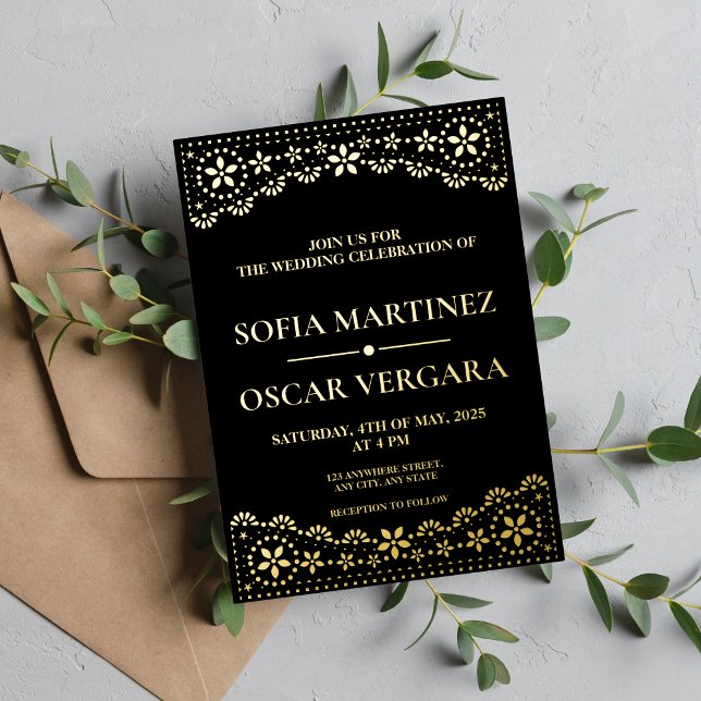 Elegant Papel Picado Black and Gold (Creator Uploaded)