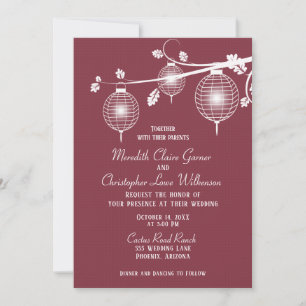 Elegant Paper Lanterns Wedding Invitation