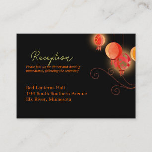 Elegant Paper Lanterns Wedding Reception Enclosure Card