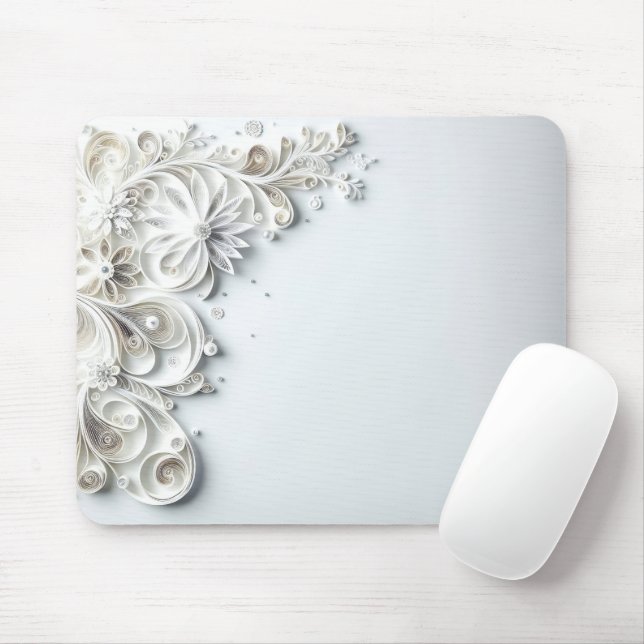 Elegant Paper Quilling Border Mouse Mat (With Mouse)