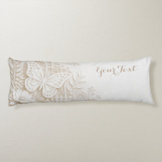 Elegant Papercut Butterfly with Floral Frame Body Cushion