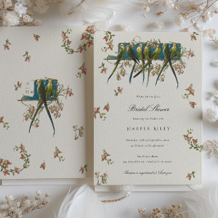 Elegant Parakeet Bridal Shower Invitation