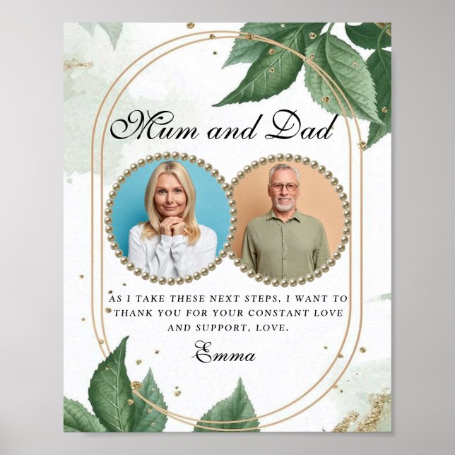 Elegant Parents of the Bride Thank You Gift Idea Poster (Front)