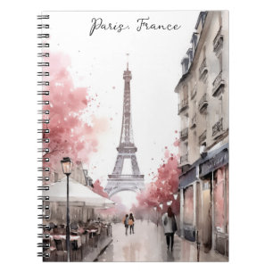 Elegant Paris France Eiffel Tower Painting Notebook