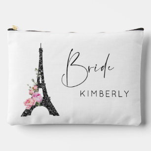 Elegant Paris theme Eiffel tower Bride makeup Accessory Pouch