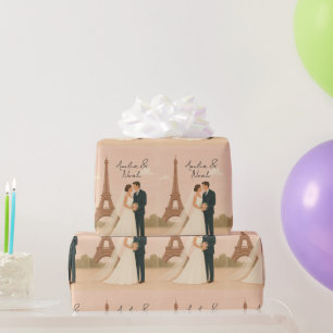 Elegant Paris Wedding Wrapping Paper – Eiffel 