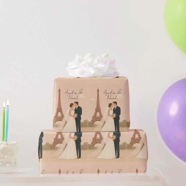Elegant Paris Wedding Wrapping Paper – Eiffel  (Party Gifts)