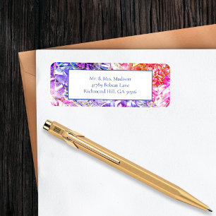Elegant Party Colour Gemstone Return Address Label