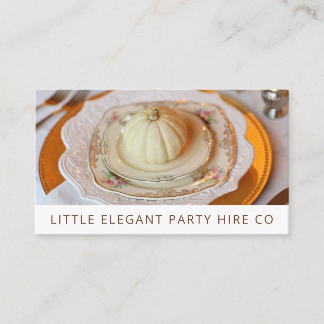 Elegant Party Event Supply Hire Business Card (Front)