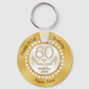 Elegant, Party Favours for 60th Birthday Female, Key Ring