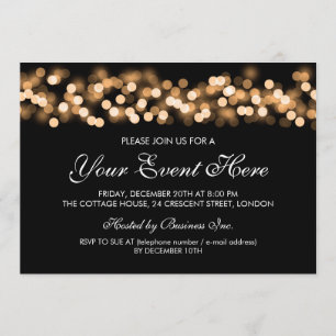 Elegant Party Invitation Gold Hollywood Glam