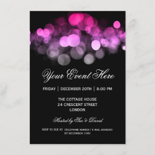Elegant Party Invitation Pink Black