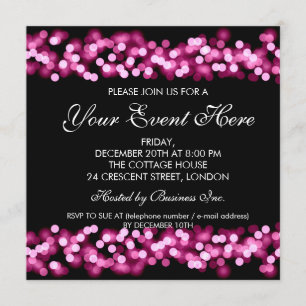 Elegant Party Invitation Pink Hollywood Glam