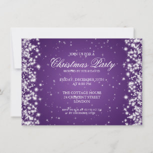Elegant Party Sparkle Purple Invitation
