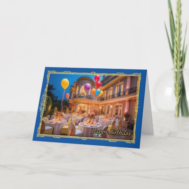 Elegant Party Woman's Birthday Card (Front)