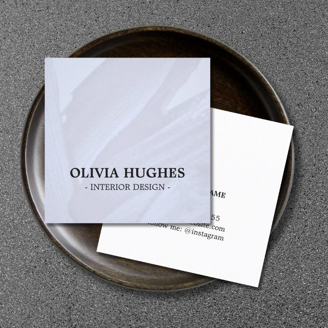 Elegant Pastel Abstract Interior Designer Square Business Card (Creator Uploaded)