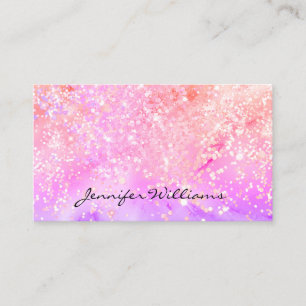 Elegant Pastel Alcohol Ink Holographic Glitter Bus Business Card