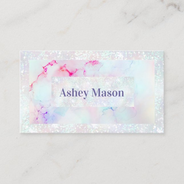 Elegant Pastel Alcohol Ink Trendy Modern Business Card (Front)