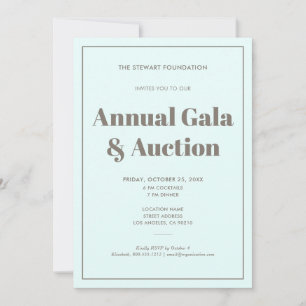 Elegant Pastel Aqua Blue Minimalist Business Event Invitation