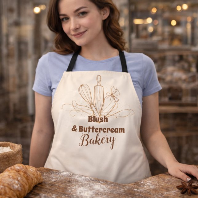Elegant Pastel Bakery Branding Apron (Creator Uploaded)