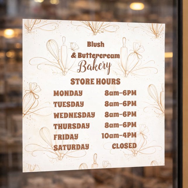 Elegant Pastel Bakery Branding Window Cling (Creator Uploaded)