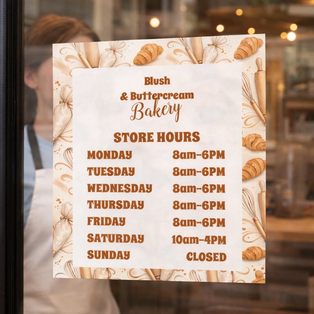 Elegant Pastel Bakery Branding Window Cling (Creator Uploaded)