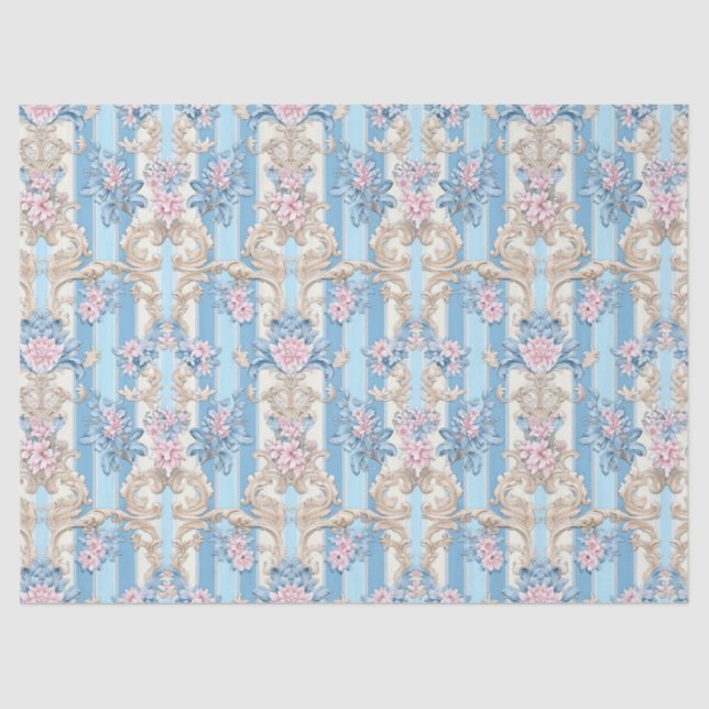 Elegant pastel baroque pattern tissue paper (Front)