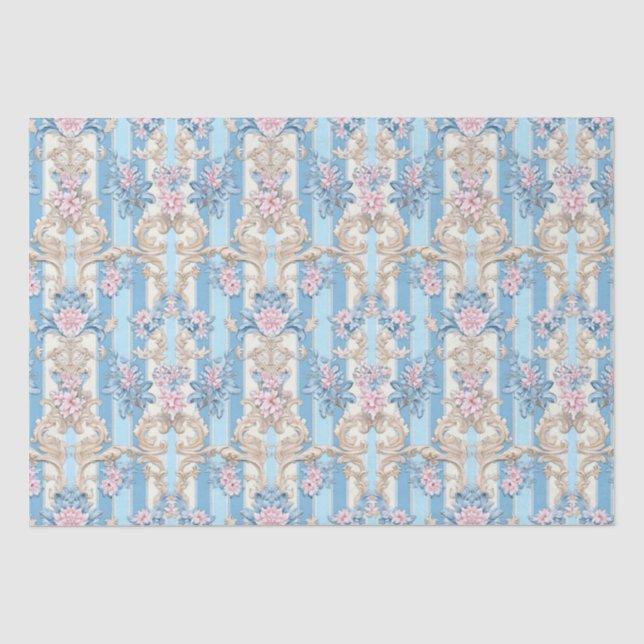 Elegant pastel baroque pattern tissue paper (Front)