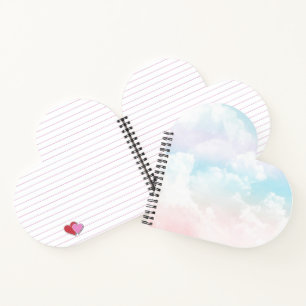 Elegant pastel blue and pink heavenly clouds notebook